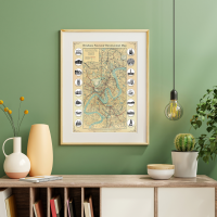 Brisbane Souvenir Bicentennial Map (unframed) 594 mm x 420 mm